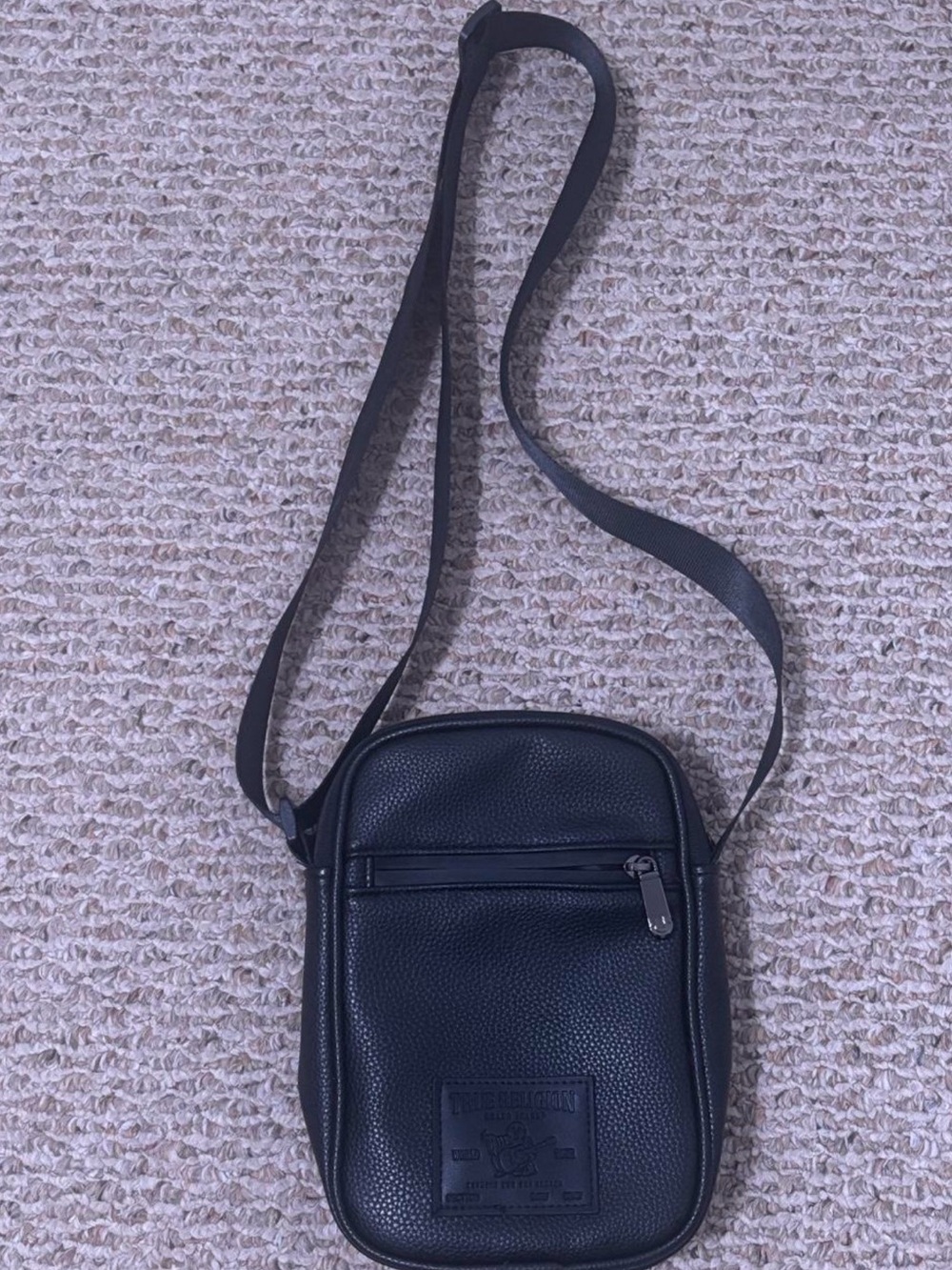 True Religion Men's Black Crossbody Shoulder Bag